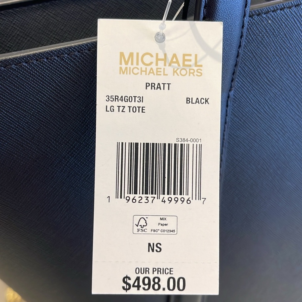 MICHAEL KORS 
Pratt Large Tote Shoulder Bag
COLOR BLACK
NWT - Picture 6 of 16
